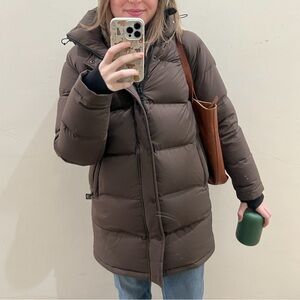 Aritzia Super Puff Mid Length - Rich Mocha Brown (XS)